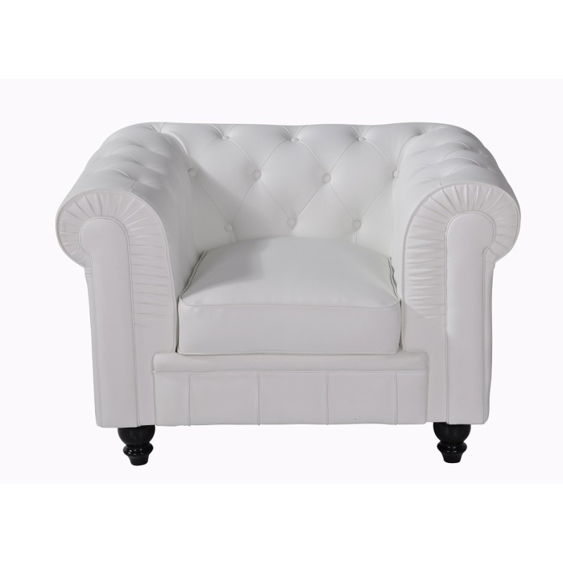 Sillón CHESTER, similpiel blanca-0