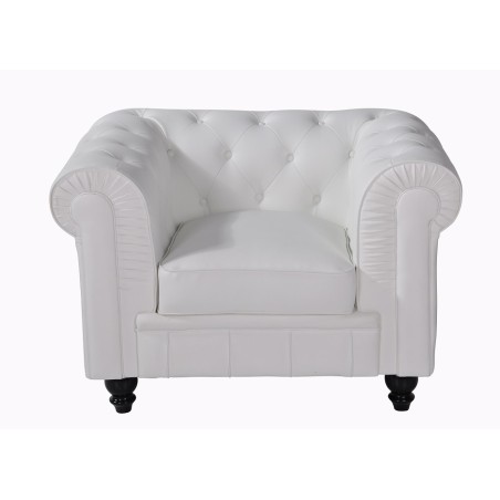 Sillón CHESTER, similpiel blanca-0