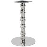 Base de mesa KARNAK, acero inoxidable, acabado espejo, base 45 cms diámetro, altura 72 cms