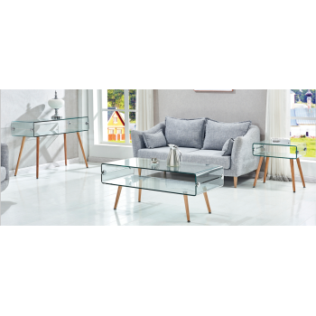 Mesa HOLANDA, madera, cristal, 110x55 cms 2