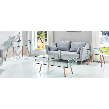 Mesa HOLANDA, madera, cristal, 110x55 cms-0