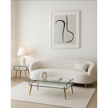 Mesa HOLANDA, madera, cristal, 55x40 cms 2