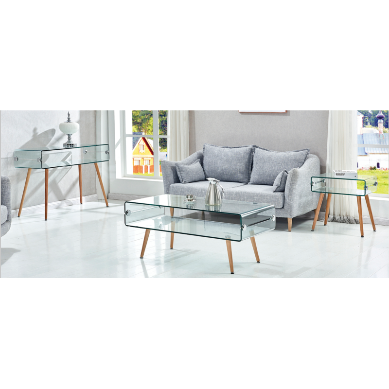 Consola HOLANDA-120TR, madera, cristal, 120x40 cms-0