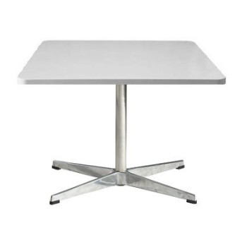 Mesa SW, baja, cromada, blanca, 60 X 60 cms