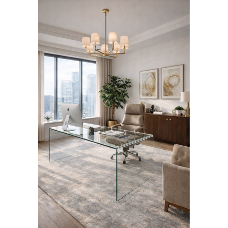 Mesa CONCORD NEW, cristal curvado, 150 x 80 cms-0