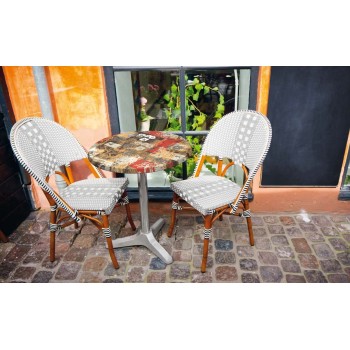 Tablero de mesa Werzalit Alemania, BABYLON 213, 70 cms de diámetro*. 2