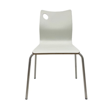 Silla AMELIE, apilable, acero inoxidable, asiento laminado HPL, blanco roto-0
