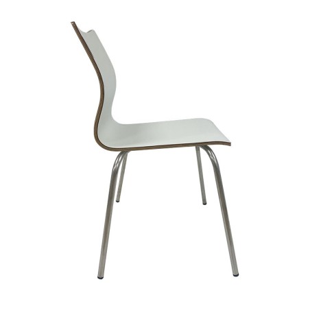 Silla AMELIE, apilable, acero inoxidable, asiento laminado HPL, blanco roto-1