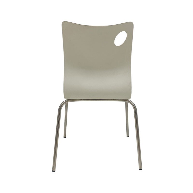 Silla AMELIE, apilable, acero inoxidable, asiento laminado HPL, blanco roto-2