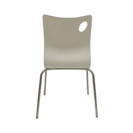 Silla AMELIE, apilable, acero inoxidable, asiento laminado HPL, blanco roto-2