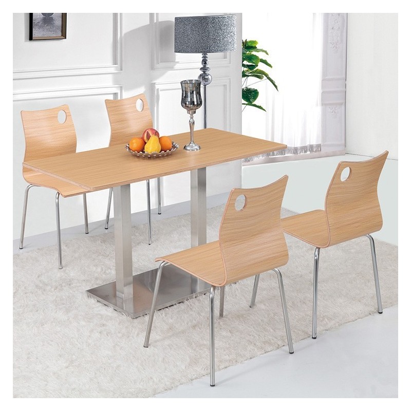 Silla AMELIE, apilable, acero inoxidable, asiento laminado HPL, blanco roto-4