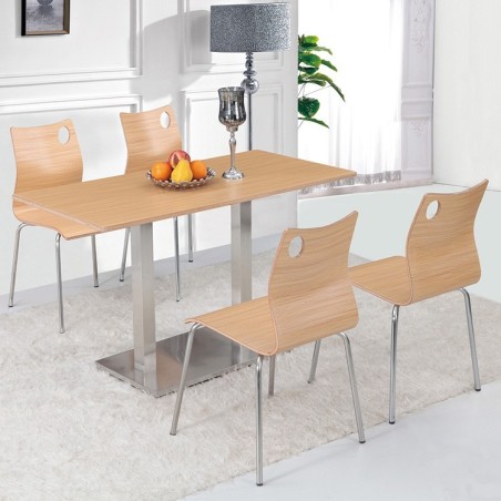 Silla AMELIE, apilable, acero inoxidable, asiento laminado HPL, blanco roto-4