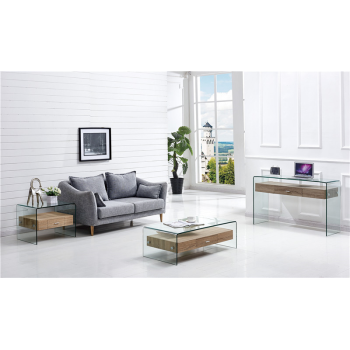 Mesa MARILYN, baja, madera, cristal, 110x55 cms 2