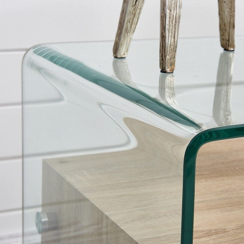 Mesa MARILYN, baja, madera, cristal, 50x50 cms-1