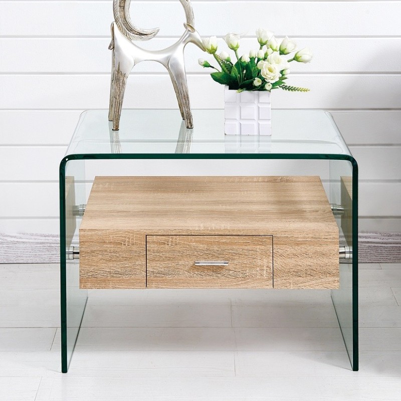 Mesa MARILYN, baja, madera, cristal, 50x50 cms-3