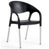 Sillón MOON, aluminio, polipropileno negro*
