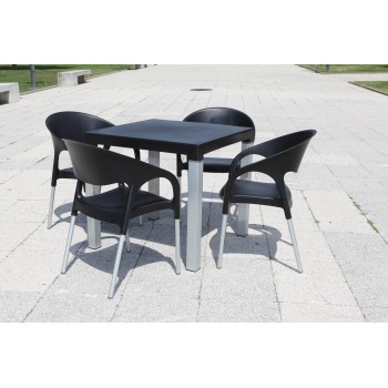 Sillón MOON, aluminio, polipropileno negro* 2