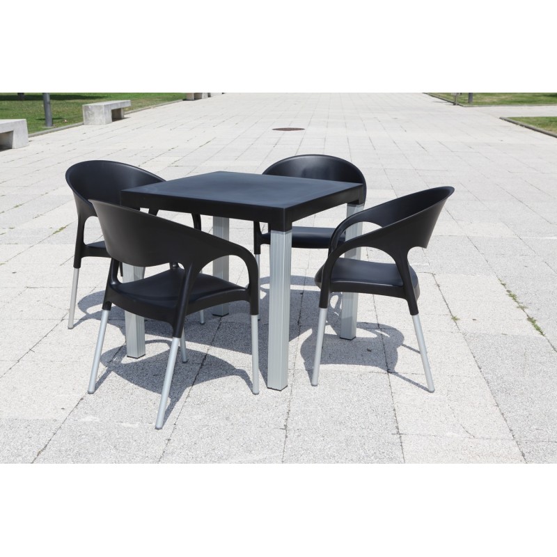 Sillón MOON, aluminio, polipropileno negro*-0