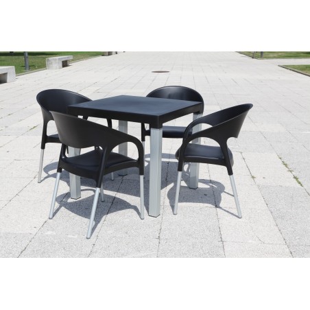 Sillón MOON, aluminio, polipropileno negro*-0