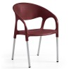 Sillón MOON, aluminio, polipropileno burdeos*