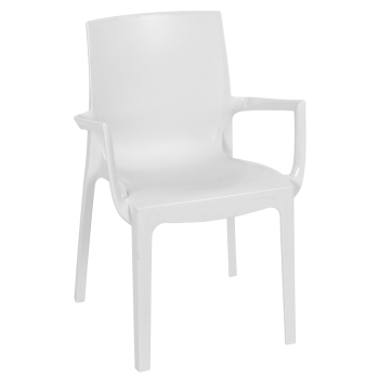 Sillón EMY, apilable,  polipropileno blanco