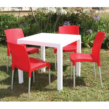 Mesa DITA, polipropileno blanco, 80 x 80 cms 2