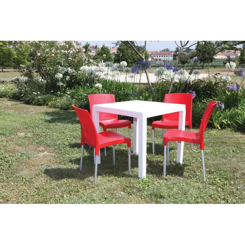 Mesa DITA, polipropileno blanco, 80 x 80 cms-2