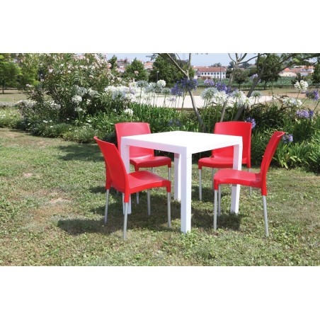 Mesa DITA, polipropileno blanco, 80 x 80 cms-2