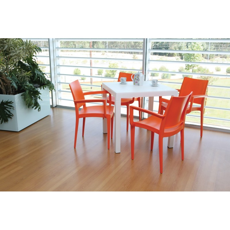 Mesa DITA, polipropileno blanco, 80 x 80 cms-3