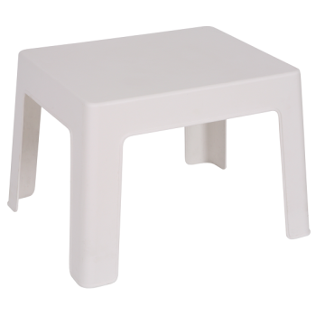 Mesa CARY, baja, apilable, polipropileno blanco.