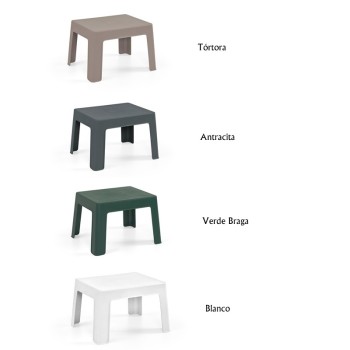 Mesa CARY, baja, apilable, polipropileno blanco. 2