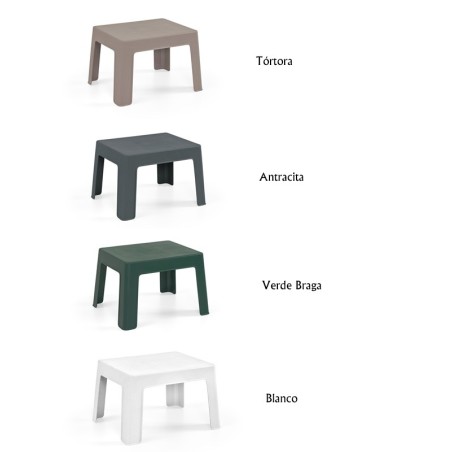 Mesa CARY, baja, apilable, polipropileno blanco.-0