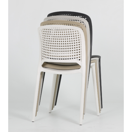 Silla POLINESIA, apilable, polipropileno blanco-0