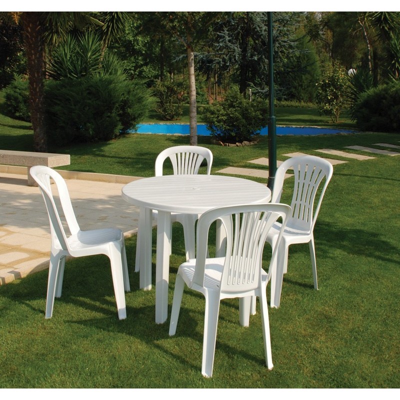 Silla CANARIAS, monoblock, apilable, blanco-0