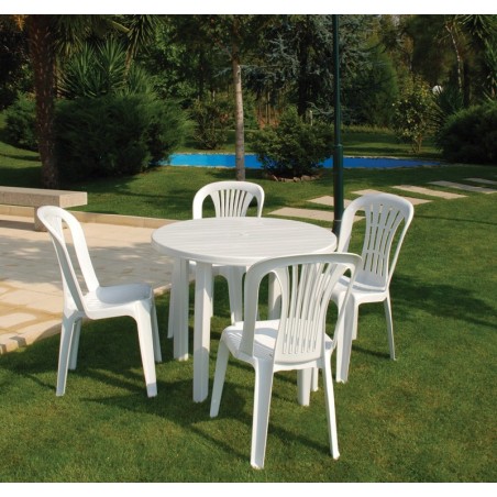 Silla CANARIAS, monoblock, apilable, blanco-0