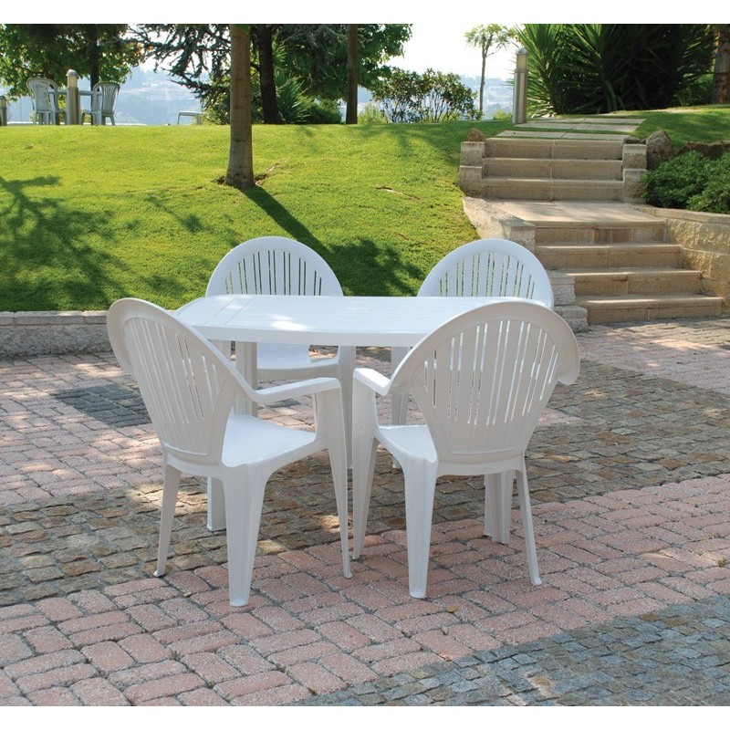 Sillón VITO, monoblock, apilable, blanco-0