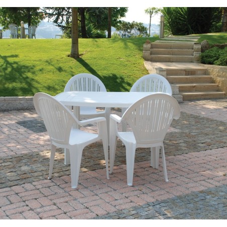 Sillón VITO, monoblock, apilable, blanco-0