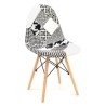 Silla STAR, madera, tejido patchwork combi bgn