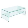 Mesa CHALLENGER, baja, cristal curvado, 110x55 cms