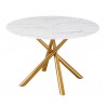 SAHARA table, golden metal, tempered table top glass, 120 cms in diameter