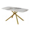 JAZZ dining table, golden metal, tempered table top glass, 160x90 cms