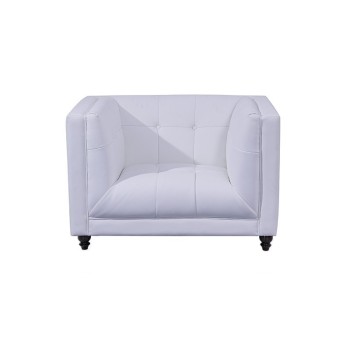 Sillón LEWIS, similpiel blanca 2