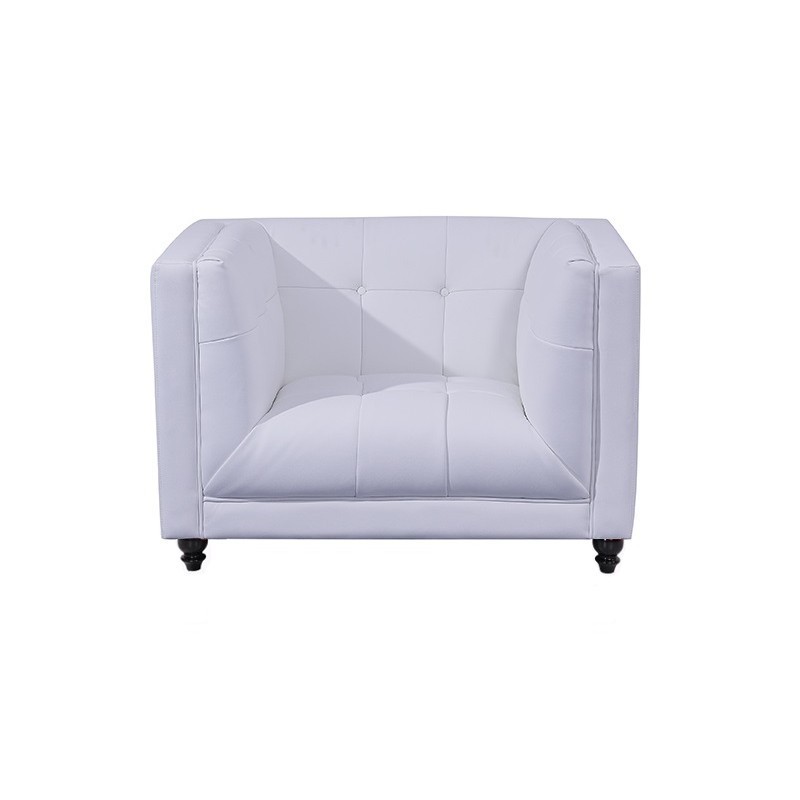 Sillón LEWIS, similpiel blanca-0