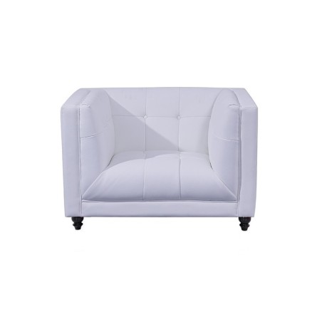 Sillón LEWIS, similpiel blanca-0