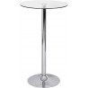 BERNIE (SU) table, high, chromed, glass 60 cms in diameter