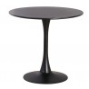 TUL (TO) table, metal base, black lacquered top, 90 cms in diameter