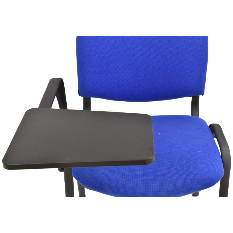 Silla NIZA NEW AM, brazo pala a derecha, chasis negro, tapizado azul-2
