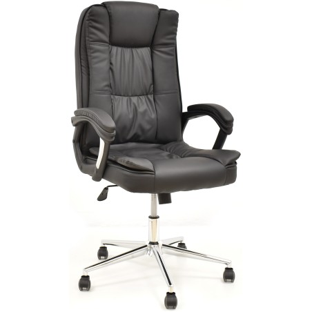 Sillón de oficina DUKE, alto, gas, basculante, similpiel negra
