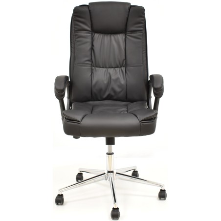 Sillón de oficina DUKE, alto, gas, basculante, similpiel negra-0