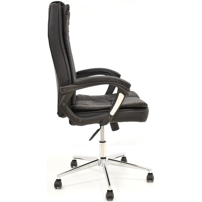 Sillón de oficina DUKE, alto, gas, basculante, similpiel negra-1